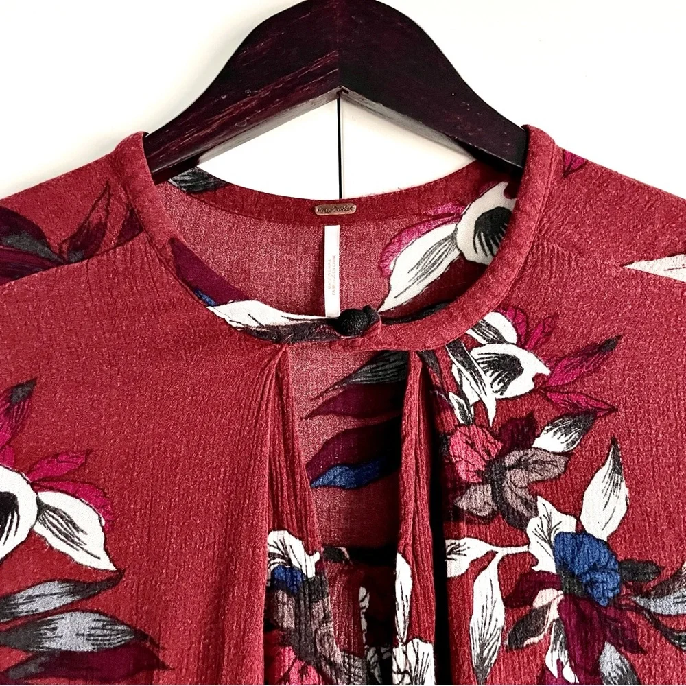 Free People Tree Swing Tunic Dress in Scarlet Combo Size XS EUC Oversize
